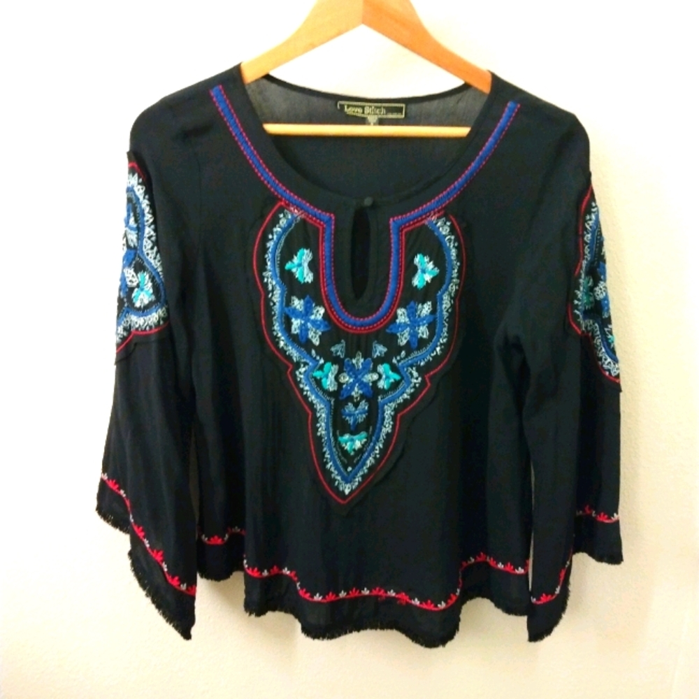 Love Stitch Embroidered Boho Blouse